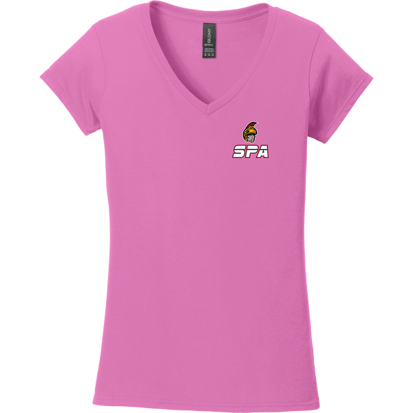 Seacoast Spartans (SPA) Softstyle Ladies Fit V-Neck T-Shirt
