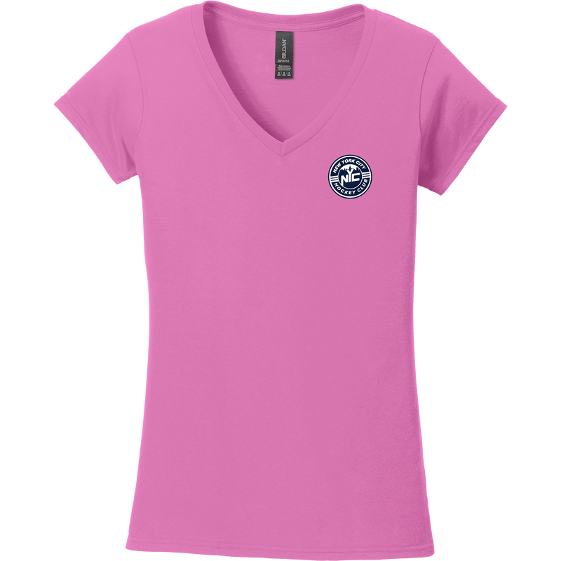 NYC Hockey Club Softstyle Ladies Fit V-Neck T-Shirt
