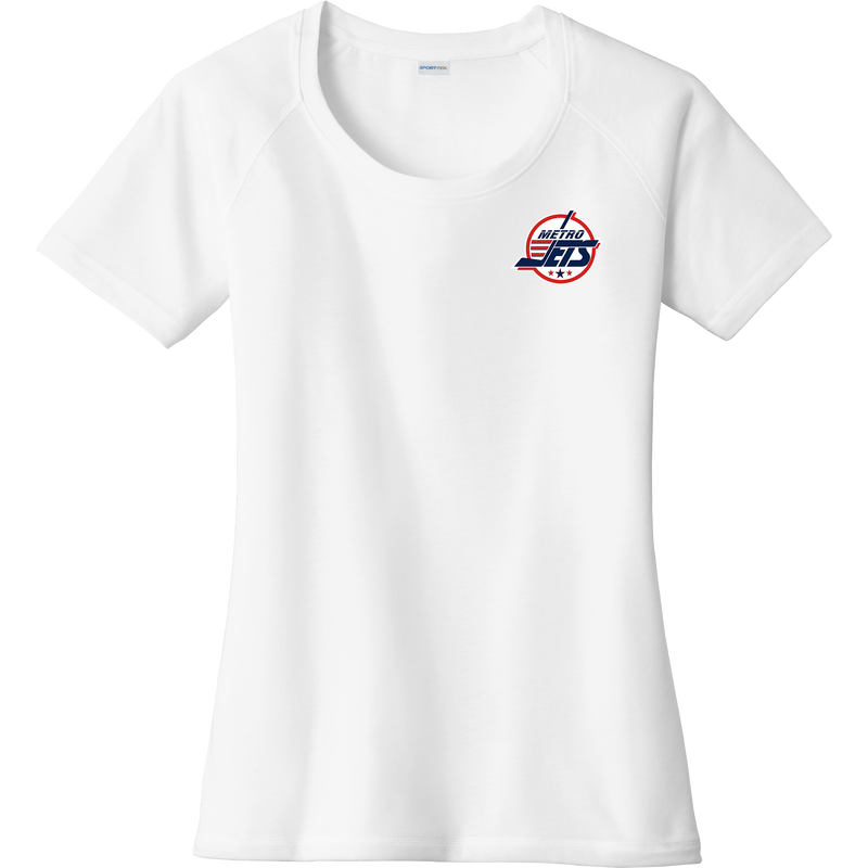 Metro Jets Ladies PosiCharge Tri-Blend Wicking Scoop Neck Raglan Tee