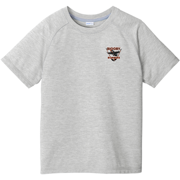 Biggby Bombers Youth PosiCharge Tri-Blend Wicking Raglan Tee